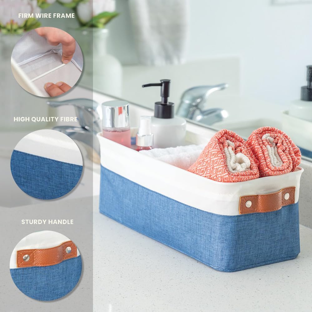 OrganiHaus Large Fabric Storage Baskets for Shelves 3 Pack, 15x11in Closet Storage Bins for Shelves, Cloth Baskets, Fabric Storage Cubes, Linen Closet Organizers, Fabric Basket, White Basket