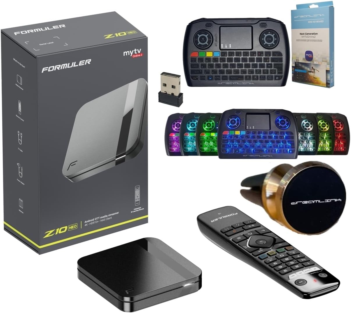 Formuler Z10 NEO Android 10 Single Band Wi-Fi 2GB Ram 4GB ROM 4K + Extra 7 Colour Wireless Keyboard + Extra Magnetic Mount