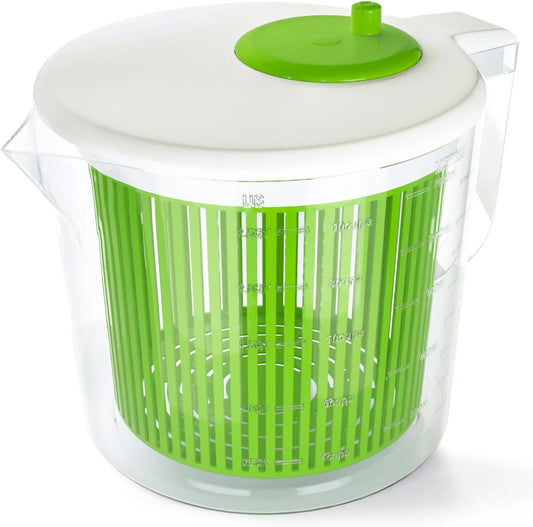 Single Serve Small Salad Spinner - Mini Prep Lettuce Spinner and Dryer with Measuring Cup - Spinning Colander with Fruit and Vegetable Washing Basket Bowl - Great Fruit and Vegetable Washer