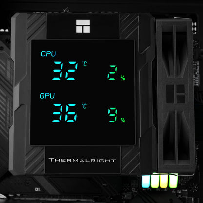 Thermalright Peerless Assassin 120 Digital ARGB Black CPU Air Cooler, Digital Screen Top Cover,6 Heatpipes Computer CPU Cooler, for AM4/AM5,Intel LGA1700/1851/1150/1151/1200,PC Cooler-Black ARGB