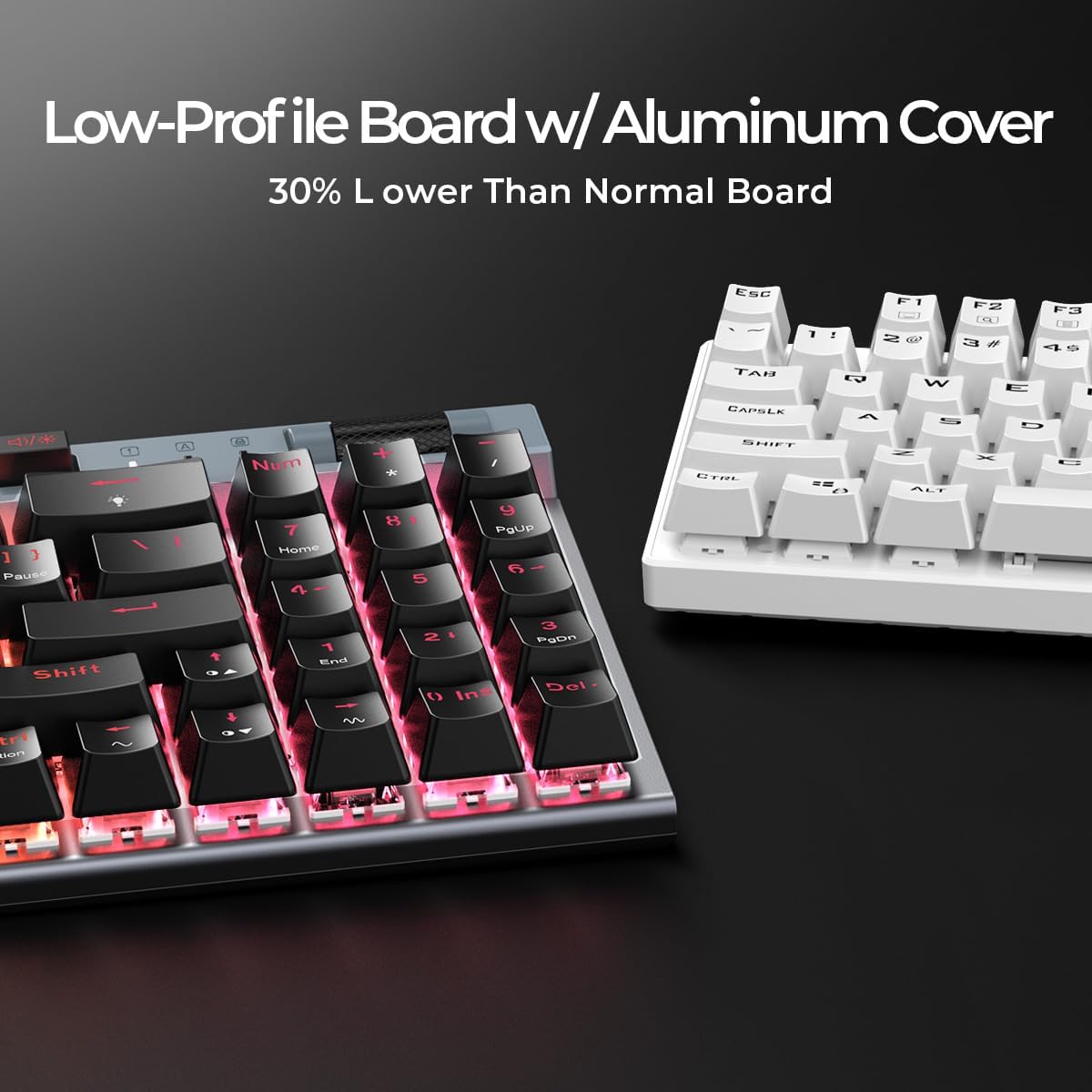 Mechanical Gaming Keyboard,RGB 104 Keys Ultra-Slim Rainbow LED Backlit USB Wired Keyboard with Blue Switches,Durable ABS Keycaps/Anti-Ghosting/Spill-Resistant Mechanical Keyboard for PC Mac Xbox Gamer