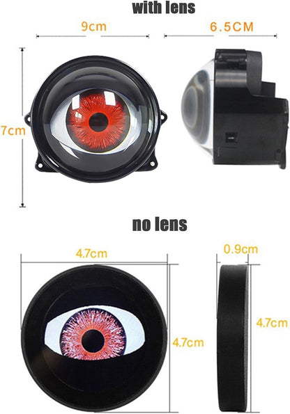 Dynamic Big Eye Ball Fog Lights, LED Adjustable Color 12v Devil Eyes with Lens Light Up Big Eyeball Lights for Car for Any Car Model (2Pcs) Lens Style