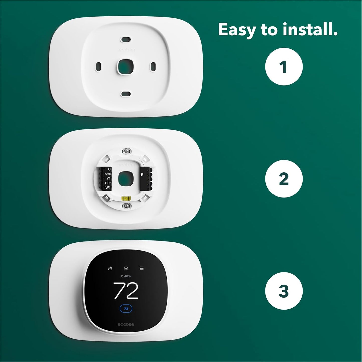 ecobee Trim Plate - Made for ecobee Smart Thermostat Essential - Programmable WiFi Thermostat Accessory
