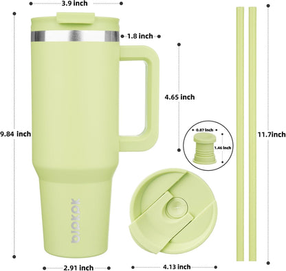 BJPKPK Tumbler with Handle and Straw 30oz Insulated Tumbler Cups with Lid Stainless Steel Travel Coffee Mug,Indigo Black