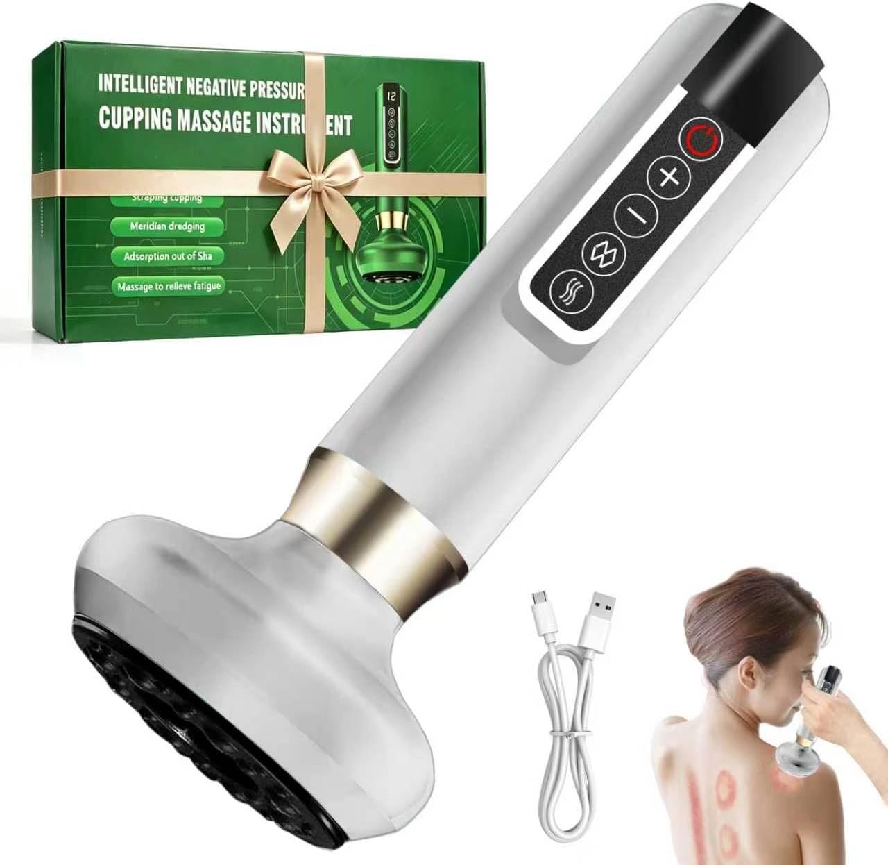 Cellulite Massager Body Sculpting Handheld Cellulite Massager-Cupping Kit with 12 Suction Modes for Arms, Legs, Back Used at Home (Black)