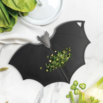 OTOTO Bat-Shaped Cutting Board – Fun & Spooky Kitchen Gadget, Plastic & Wooden Chop Board, Dishwasher Safe, Perfect Housewarming or Goth Gift - PuriLite