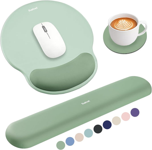 Sushret Mouse Pad and Keyboard Wrist Rest, Mouse Pad with Wrist Rest Set