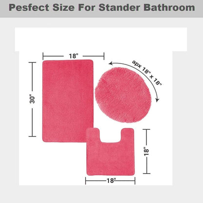 Daniel's Bath & Beyond 3 Piece Solid Luxury Bath Mat, Lime Green, (3PC Solid Luxury)