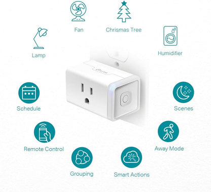 Kasa Smart Plug Mini by TP-Link (HS103P2) - Smart Home WiFi Outlet Works with Alexa, Echo and Google Home, No Hub Required, Remote Control, 2.4GHz WiFi Required, 15 Amp, UL Certified, 2-Pack, White