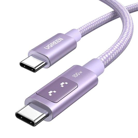 UGREEN Uno USB C Cable 100W USB C to USB C 20V 5A Fast Charging Type C to C Cord Compatible with iPhone 16 15 Series, MacBook Pro Air, Galaxy S25 S24 A54, Pixel 9, iPad, Purple, 6ft