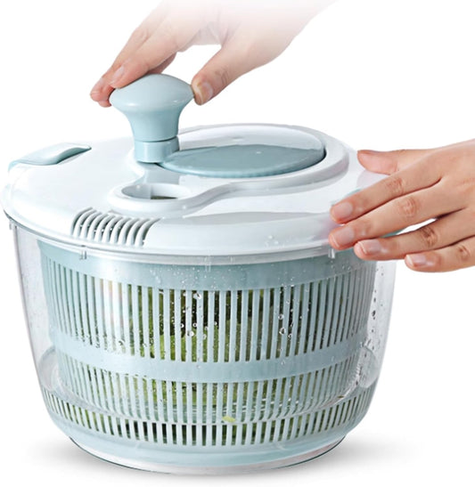 Lettuce Spinner - Fruit and Vegetable Spinner - 5L Capacity Kitchen Manual Dewatering Equipment for Healthy Eating Meal Prep Home Food Truck