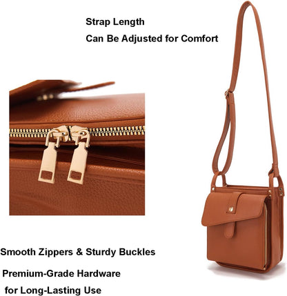 Lexiyat Crossbody Purses for Women Trendy Cell Phone Bag Leather Shoulder Handbags with Card Slots