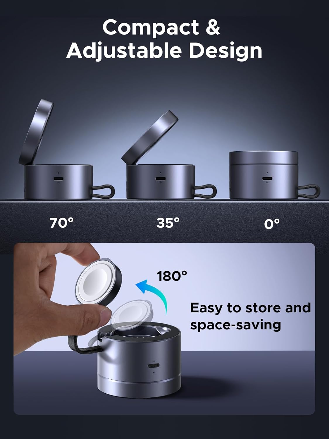 UGREEN MagFlow 15W 3-in-1 Fast Wireless Charger, QI2 Certified Magsafe Foldable Charging Stand Compatible with iPhone 16/15/14/13, AirPods 4/3/2/Pro, iWatch (Includes 45W Adapter and 3FT USBC Cable)