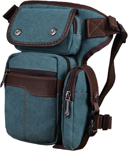 Motorcycle Drop Leg Bag Nylon Waist Pack for Men Women Travel Hiking Tactical Cycling Bike Ride Riding Crossbody Shoulder Fanny Pouch