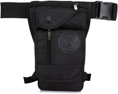 Motorcycle Drop Leg Bag Nylon Waist Pack for Men Women Travel Hiking Tactical Cycling Bike Ride Riding Crossbody Shoulder Fanny Pouch