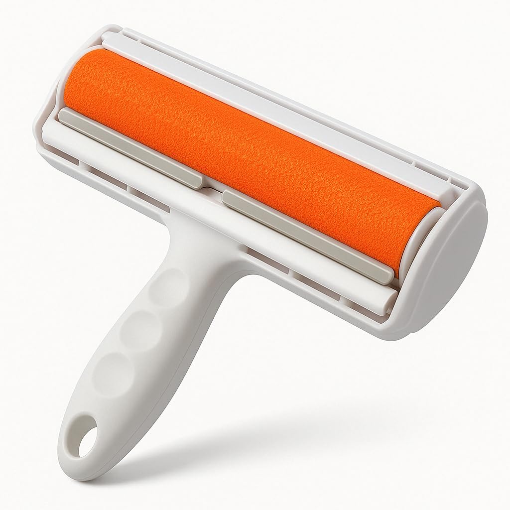 Pet Hair Remover Roller, Reusable Animal Hair Removal Brush for Dogs and Cats, Self Clean Pet Fur from Carpet, Furniture, Rugs, Laundry, Clothes and Bedding, Sofa (Red)