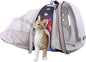 LAIRIES Dual Expandable Cat Backpack Carrier Front & Back Extension Pet Backpack Carrier, Fit up to 20 lbs, Bubble Capsule Dog Backpack Travel, Hiking & Outdoor Backpack (CL-Star Blue, Dual Extension)