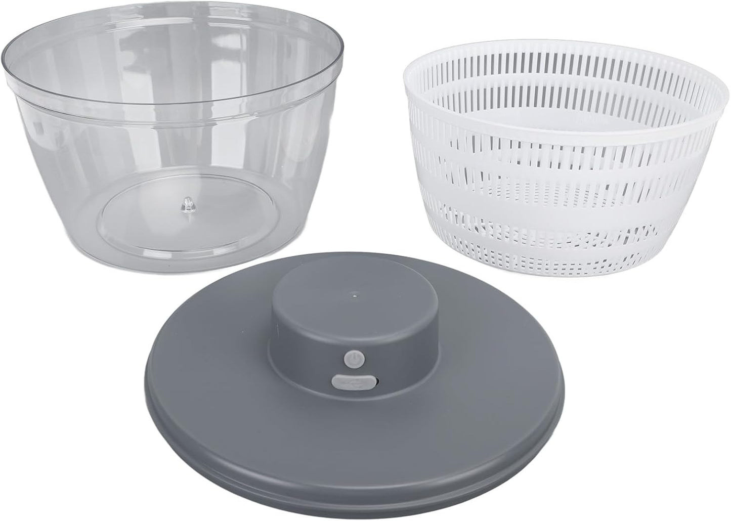 Vegetable Washing Machine Kneading Bowl, Multifunctional Spinner Dryer Vegetable Dryer Salad Mixer Salad Spinner Lettuce Dryer for Home Kitchen (Gray)