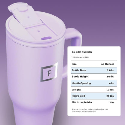 Insulated Tumbler with Straw Lid & Handle - 32oz (2 Lids) - Vacuum Leakproof Double Walled Stainless Steel Travel Mug Cup for Coffee Tea Water Hold Cold Iced Drinks - Fits Car Cup Holder