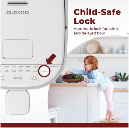 Cuckoo CWP-A501TW | Hot Water Dispenser & Warmer | Auto Dispense & Boil Dry Protection | Insulated Stainless Steel | 5 Liter