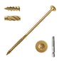 6 Inch Deck Screws 50Pcs, Structural Wood Screws, Rust Resistant Timber Screws for Timber/Log/Landscaping Wood, with T30 Star Bit (#14 x 6 Yellow)
