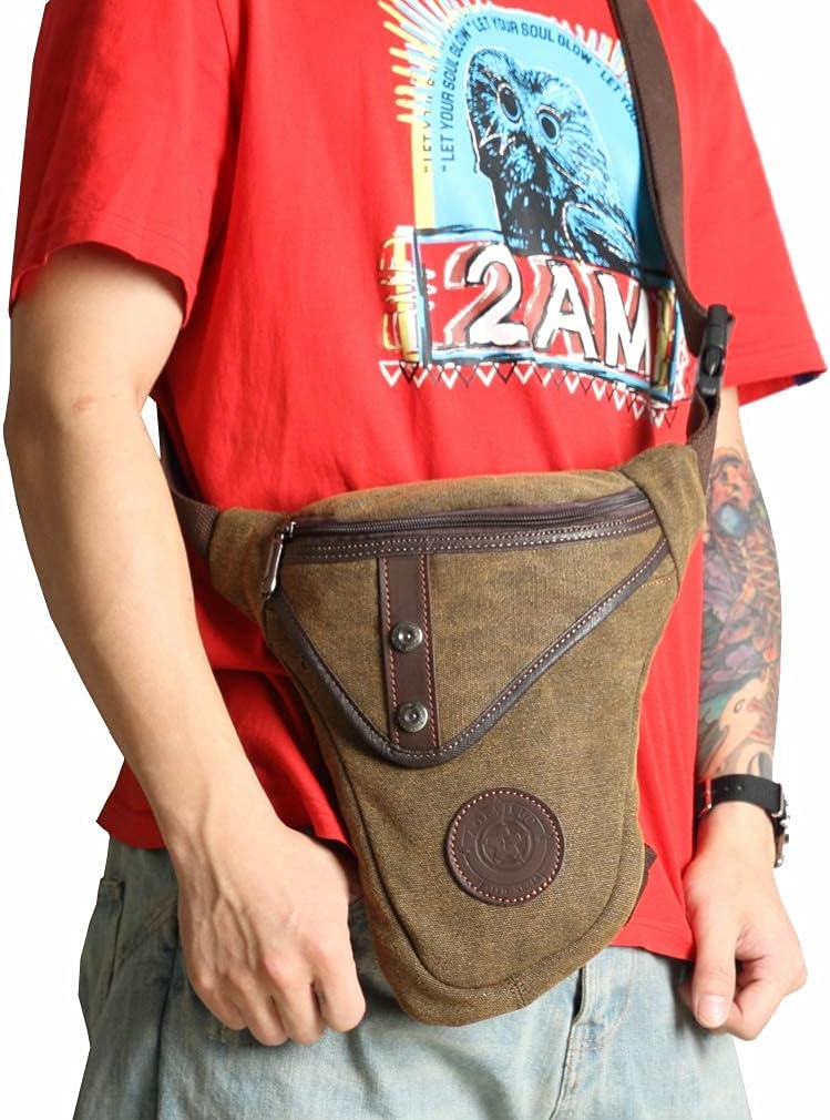 Motorcycle Drop Leg Bag Nylon Waist Pack for Men Women Travel Hiking Tactical Cycling Bike Ride Riding Crossbody Shoulder Fanny Pouch