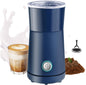 Huogary Milk Forther Simple Milk Frother and Milk Steamer 2 in 1 with Hot Milk Frother and Hot Milk for Milk, Macchiato, Cappuccinos (Blue)
