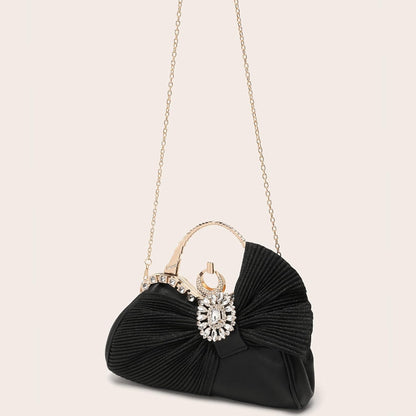 Buric Clutch Purses for Women Rhinestone Evening Handbag Bridal Wedding Prom Purse Formal Party Bow Tie Clutch for Women