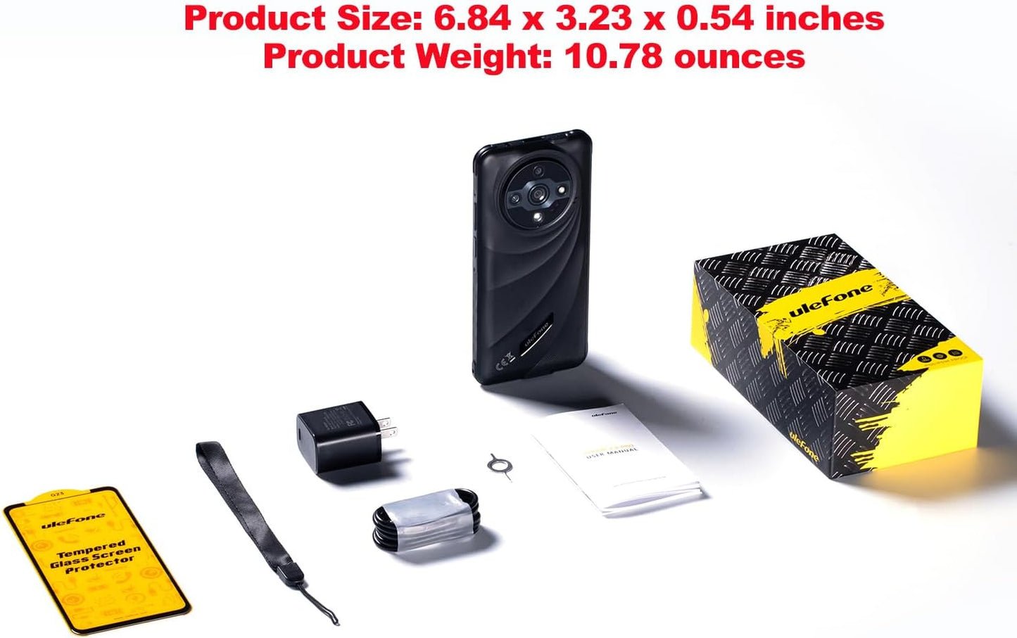 5G Rugged Phone, Ulefone Armor X31 Pro Unlocked Smartphone, MTK Dimensity 6300 5G, 16GB+256GB, Android 14, 6.56” 120Hz, 64MP Main Cam., 25MP Night Vision Cam., 6050mAh, Google Lens, NFC - Black