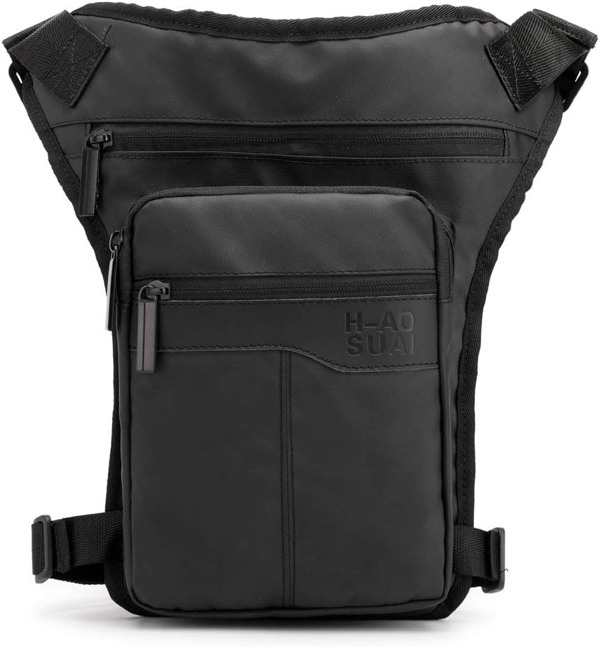 Motorcycle Drop Leg Bag Nylon Waist Pack for Men Women Travel Hiking Tactical Cycling Bike Ride Riding Crossbody Shoulder Fanny Pouch
