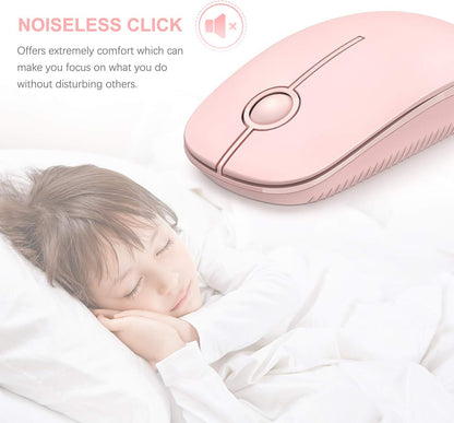 Wireless Mouse, Vssoplor 2.4G Slim Portable Computer Mice with Nano Receiver for Notebook, PC, Laptop, Computer (Sapphire Blue)