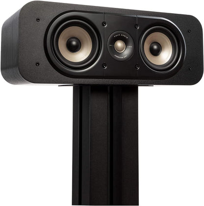 Polk Signature Elite ES35 Slim Center Channel Speaker - Hi-Res Audio Certified, Dolby Atmos & DTS:X Compatible, 1" Tweeter & (6) 3" Woofers, Dual Power Port for Effortless Bass, Stunning Black