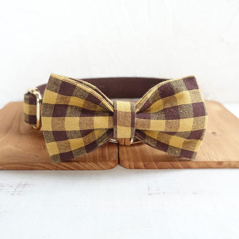 PETDURO Personalized Buffalo Plaid Dog Collar Red Black - Engraved Name and Phone Number on Black Metal Buckle - Custom for Small Medium Large Boy Girl Dogs - Add Leash Bow Tie via Customize Now