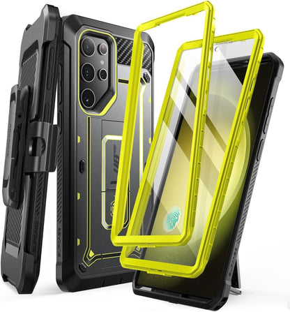 SUPCASE Unicorn Beetle Pro Case for Samsung Galaxy S23 Ultra 5G (2023), [Extra Front Frame] Full-Body Dual Layer Rugged Belt-Clip & Kickstand Case with Built-in Screen Protector (Black)