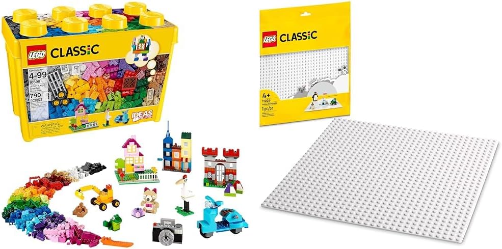 LEGO Classic Large Creative Brick Box 10698 Building Toy Set, Toy Storage Solution for Home or Classrooms, Interactive Building Toy for Kids, Boys, and Girls