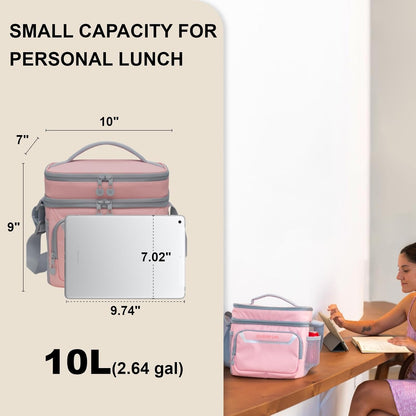 EVERFUN Cooler Bag Insulated Beach Cooler Lunch Bag Box for Men Women Dual Compartments Collapsible Waterproof Leak-Proof for Travel Work Picnic
