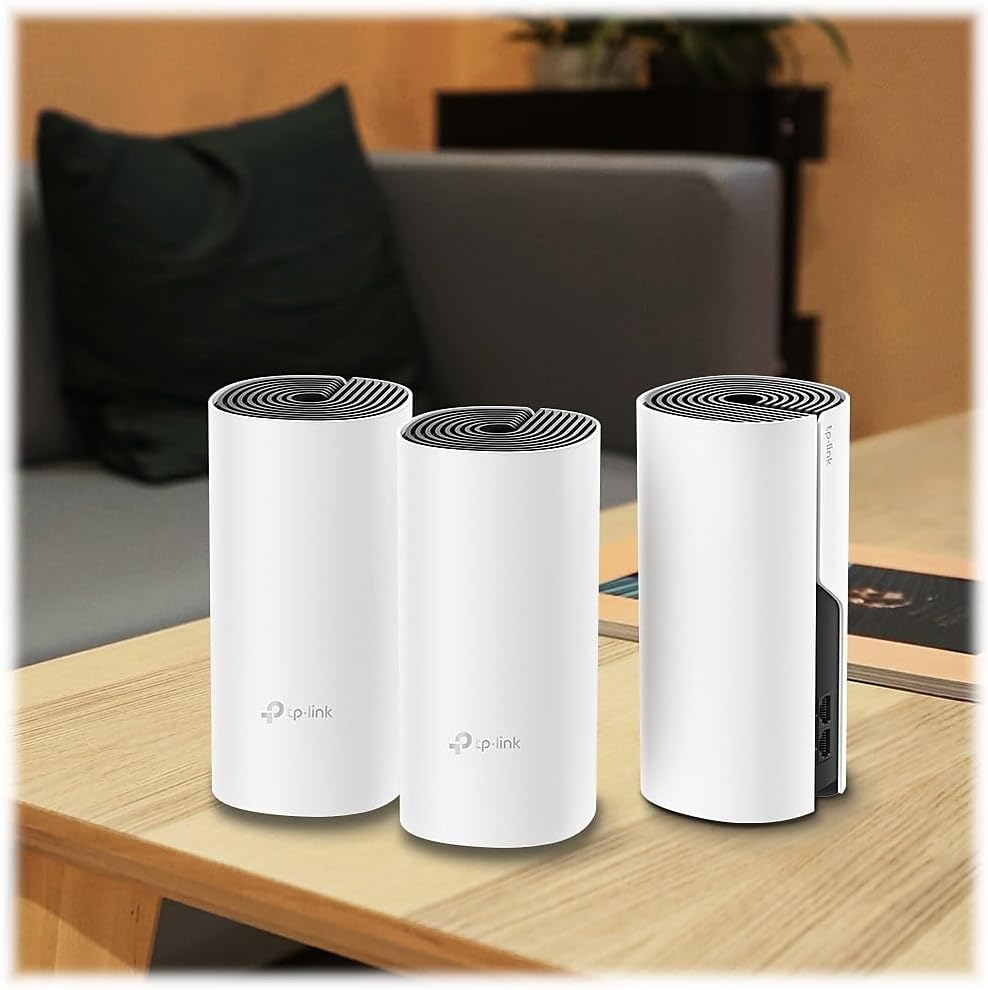 TP-Link Deco Whole Home Mesh WiFi System (Deco M4) – Up to 5,500 Sq. Ft. Coverage, Replaces Wireless Internet Routers and Extenders, Gigabit Ports, Works with Alexa, 3-Pack