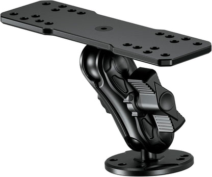 VAZESWIN Aluminum Alloy Fish Finder Mount with B Size 1" Ball Rectangle Plate & Round Base, 3.5" Medium Arm Marine Electronic Mount Compatible with Garmin, Lowrance, Humminbird, Raymarine and More