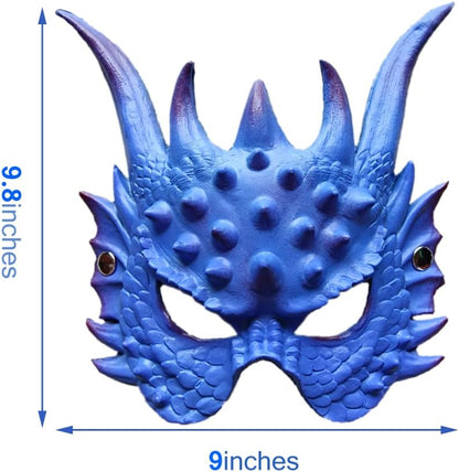 Dragon Mask Unisex-adult Cosplay Mask Masquerade Foam Half Face Mask for Halloween Party Cosplay Costume (Blue)