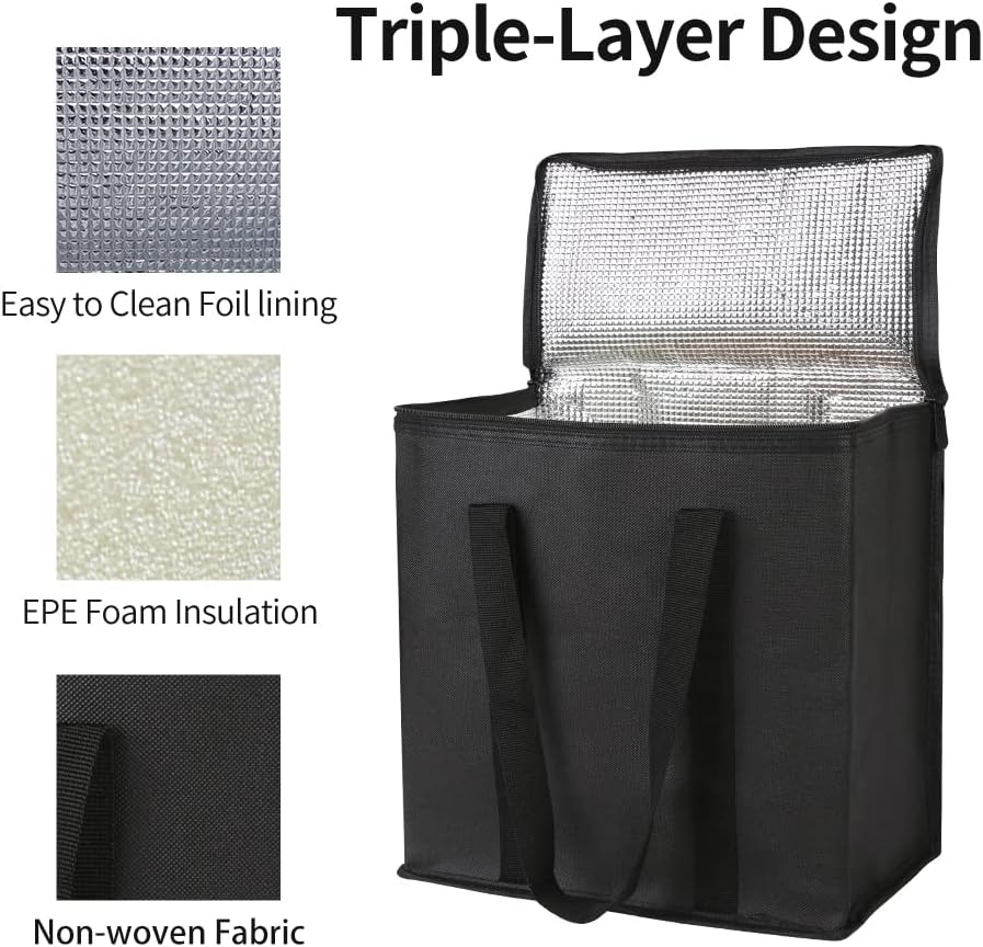Purilite Select™ Insulated Food Delivery Bag – Extra Large Thermal Carrier for Hot &amp; Cold Food Transport