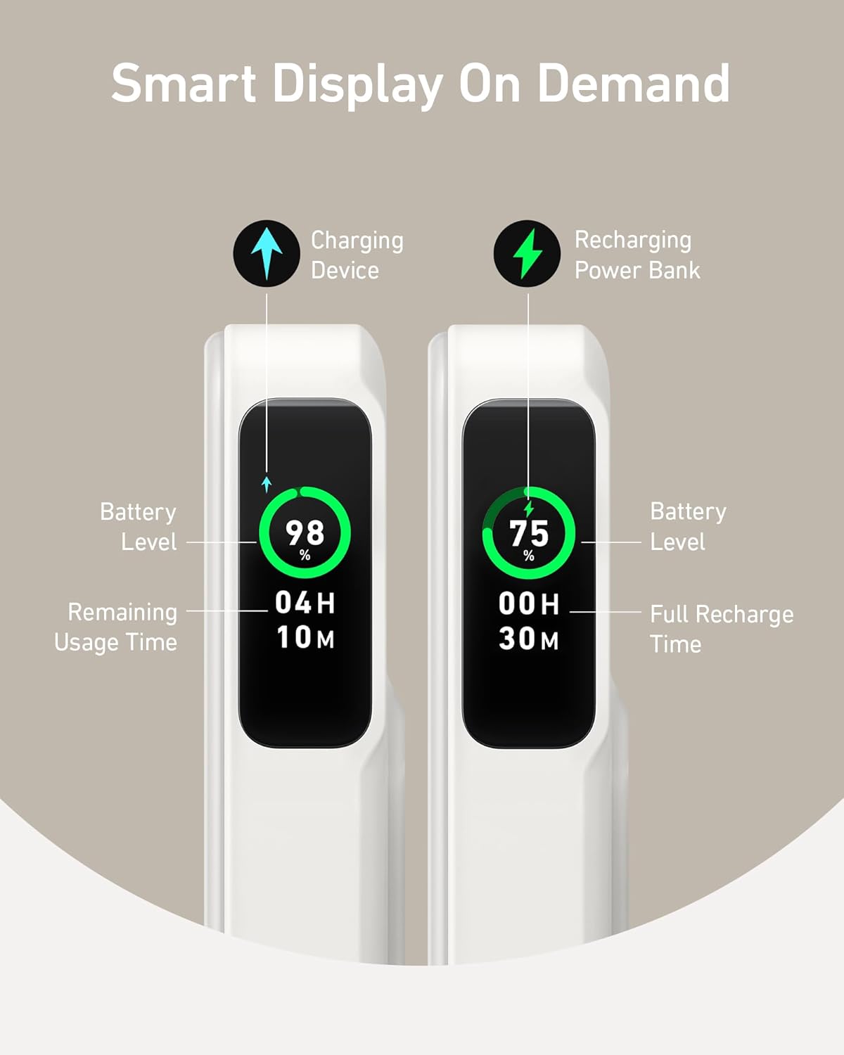 Anker MagGo Power Bank, Qi2 Certified 15W Ultra-Fast MagSafe-Compatible Portable Charger, 10,000mAh Battery Pack with Smart Display and Foldable Stand, for iPhone 15/14/13/12 (USB-C Cable Included)