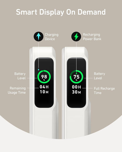 Anker MagGo Power Bank, Qi2 Certified 15W Ultra-Fast MagSafe-Compatible Portable Charger, 10,000mAh Battery Pack with Smart Display and Foldable Stand, for iPhone 15/14/13/12 (USB-C Cable Included)