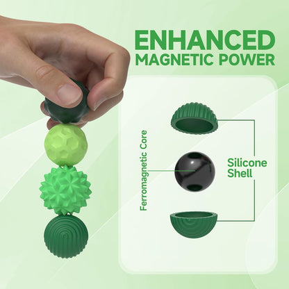 Magnetic Balls Fidget Toys for Adults & Teens – 8-Pack Stress Relief Silicone Balls, Desk Fidget for Anxiety, Focus, and Relaxation, Perfect Gift for Women & Men - PuriLite