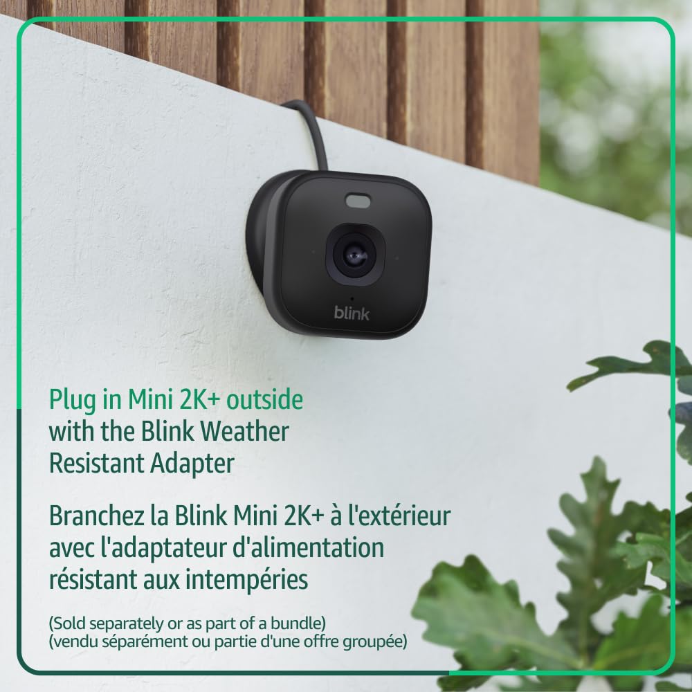 Blink Mini 2K+ (newest model) – Plug-in Home & Pet Security Camera with 2K video resolution, colour night vision, enhanced audio, motion detection – 2 cameras (Black)