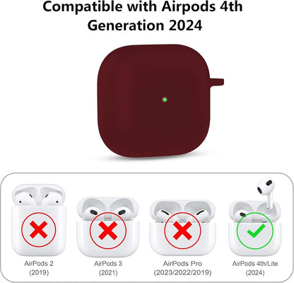 Aircawin for Airpods 4 Case Cover,Shockproof Case for Airpods 4th Generation Case Cover 2024,Premium Silicon Case with Keychain and Cleaing Pen for Airpods 4 Gen, Wireless Earphone Accessories-Blue