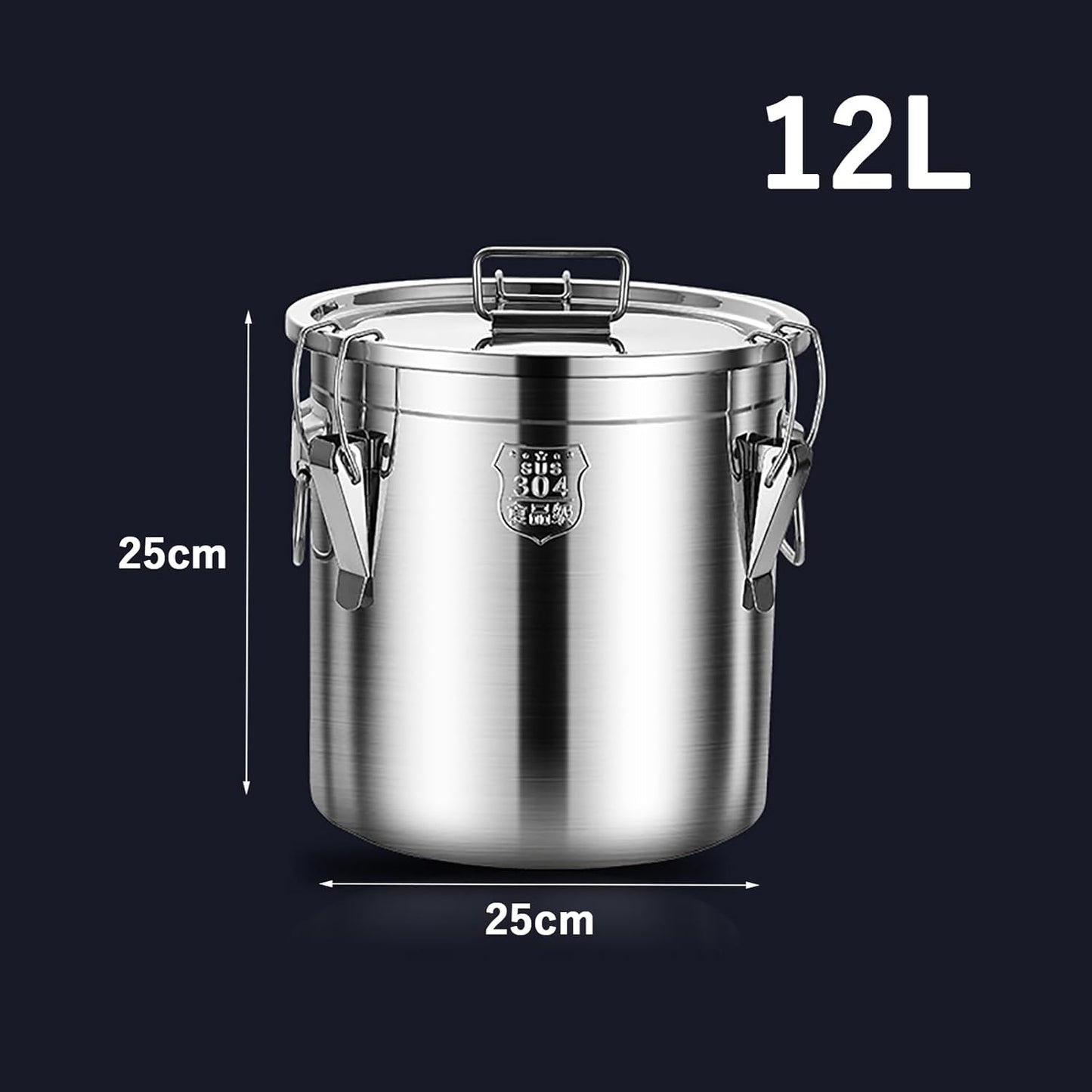 TRAGLO Rice Cereal Grain Canisters Stainless Steel Airtight Canisters Food Storage Bucket w/Handles+Lid for Kitchen Bean Flour Oil Sugar Milk 6L