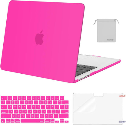 MOSISO Compatible with MacBook Air 13 inch Case 2025 2024 2023 2022 M4 A3240 M3 A3113 M2 A2681, Plastic Hard Shell&Keyboard Cover&Screen Film&Pouch for MacBook Air 13.6 inch Case, Crystal Clear