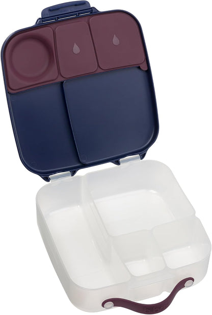 b.box 5-Compartment bento Style Lunch Box for Kids, Toddlers, Childrens, BPA-Free Food Storage Container with Cooler Pack, ON-The-GO Food Box with Handles Included Custom Divider, Lemon Twist