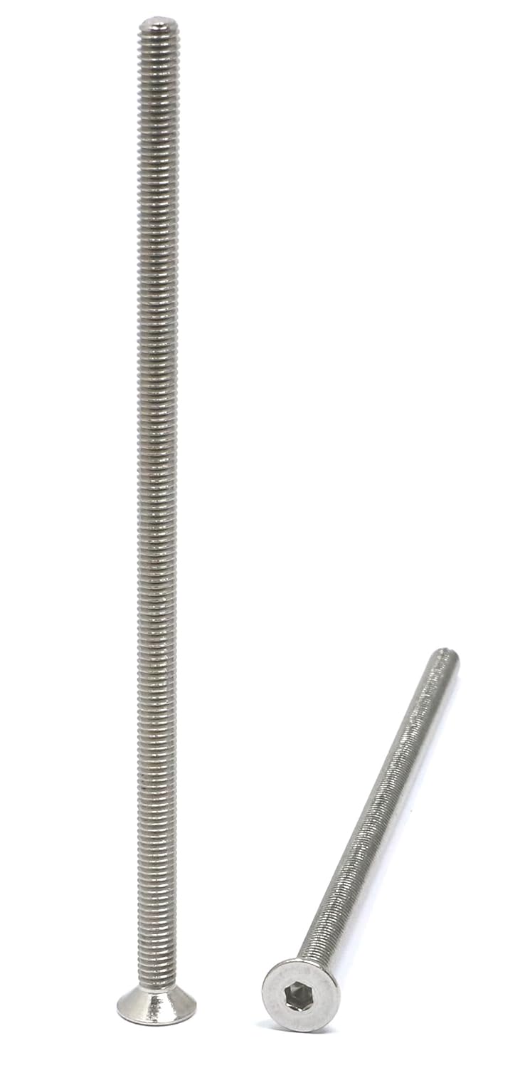 iexcell 5 Pcs M8 x 80mm Thread Pitch 1.25 mm Stainless Steel 304 Hex Socket Flat Head Cap Screws Bolts Kit