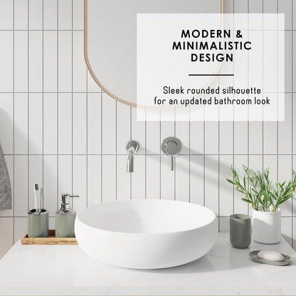 Clara Clark Bathroom Set - Gray Bathroom Accessories Set, Bathroom Sets with Shower Curtain and Rugs, 23PC Shower Curtain Set with Liner, Soap Dispenser, Soap Dish, Toilet Brush Holder, and Trash Can